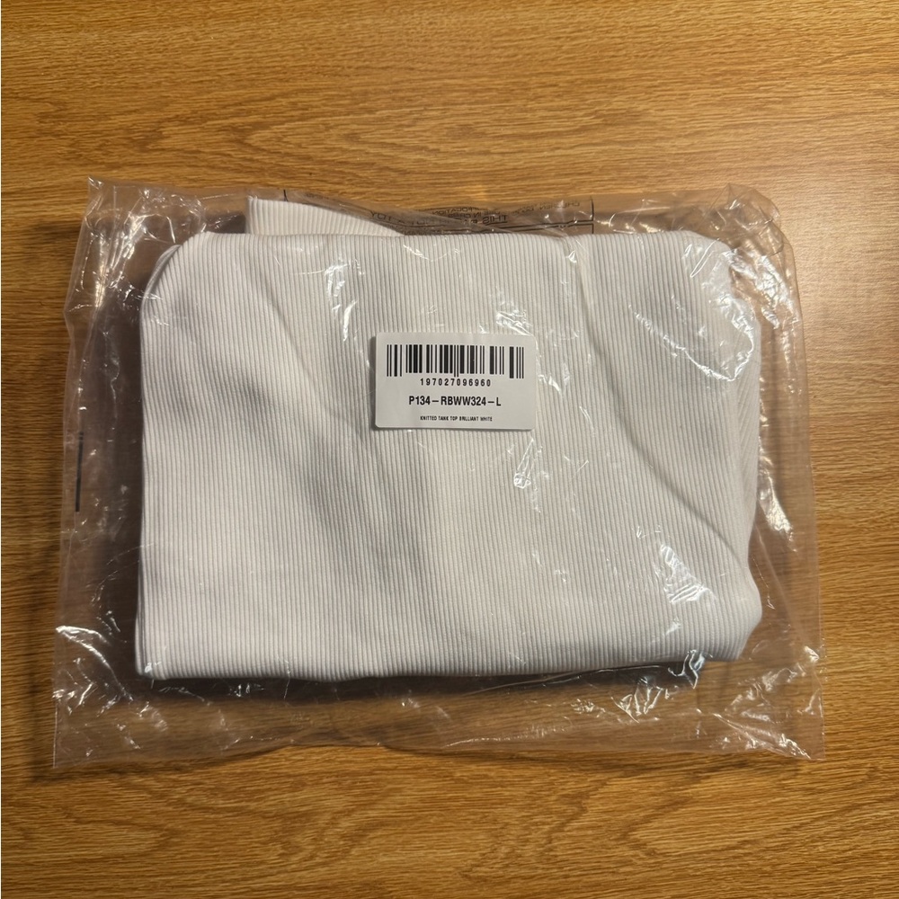 White Ribbed Tank Top